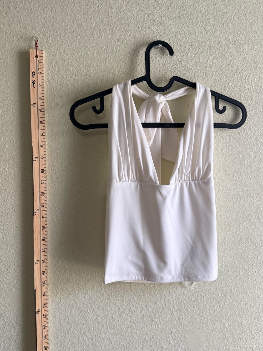 Garage White Halter Tie-Back Camisole